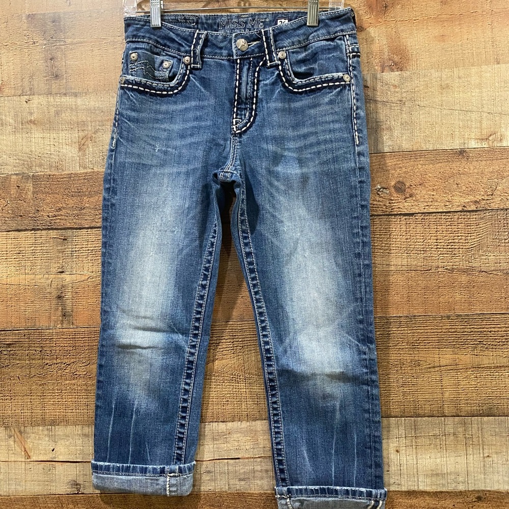 Miss Me Boyfriend Style Cropped Jeans Capris Size 26